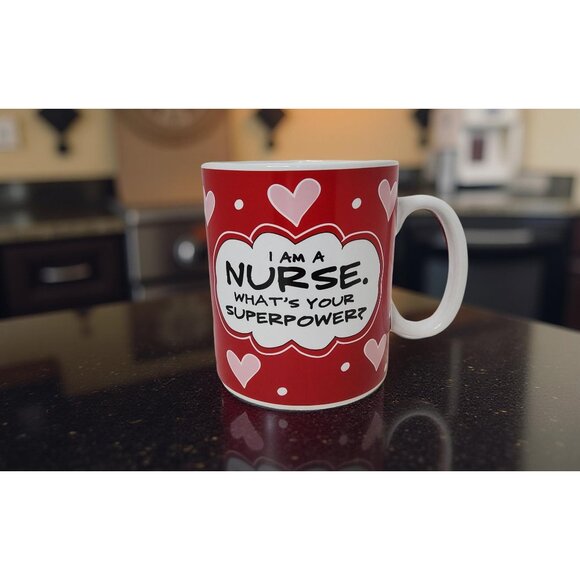 None Other - Valentines Day, Super Nurse Extra Large Mug for Tea, Coffee, or Hot Chocolate